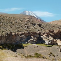 The green valley with the Volcano Lejia